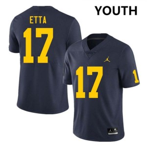 Youth Enow Etta Navy Michigan Wolverines #17 College Football NCAA Jersey 465848-744