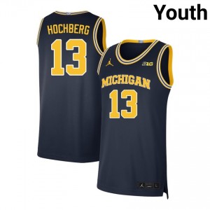 Youth Harrison Hochberg Navy Michigan Wolverines #13 College Basketball 2025 Jersey 782970-702