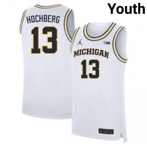 Youth Harrison Hochberg White Michigan Wolverines #13 College Basketball High School Jerseys 983291-132