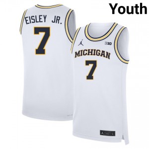 Youth Howard Eisley Jr. White Michigan Wolverines #7 College Basketball Official Jerseys 373443-353