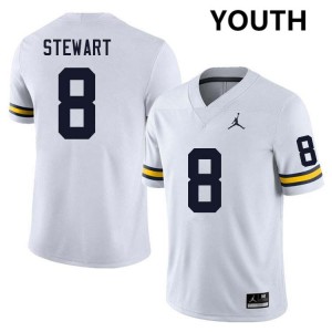 Youth I'Marion Stewart White Michigan Wolverines #8 College Football University Jerseys 685048-181