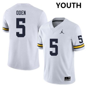 Youth Jacob Oden White Michigan Wolverines #5 College Football Stitched Jerseys 664395-352