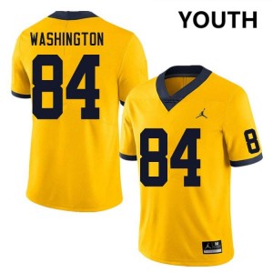Youth Jacob Washington Yellow Michigan Wolverines #84 College Football Alumni Jerseys 275777-573