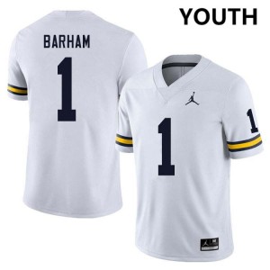 Youth Jaishawn Barham White Michigan Wolverines #1 College Football Stitched Jerseys 322402-590