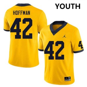 Youth Jalen Hoffman Yellow Michigan Wolverines #42 College Football Limited Jerseys 519492-389