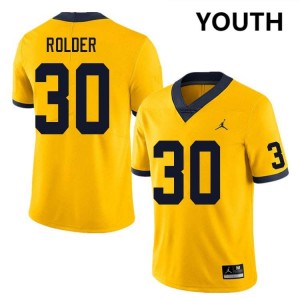Youth Jimmy Rolder Yellow Michigan Wolverines #30 College Football University Jerseys 914872-886