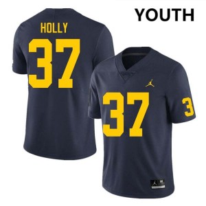 Youth Julius Holly Navy Michigan Wolverines #37 College Football Official Jerseys 648352-546