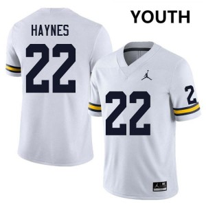 Youth Justice Haynes White Michigan Wolverines #22 College Football Alumni Jerseys 800516-413