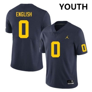 Youth Karmello English Navy Michigan Wolverines #0 College Football Stitched Jersey 871112-764