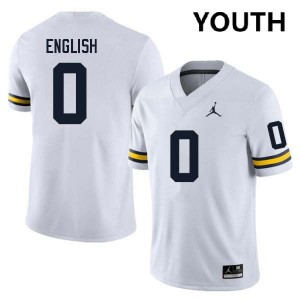 Youth Karmello English White Michigan Wolverines #0 College Football 2025 Jerseys 636309-978