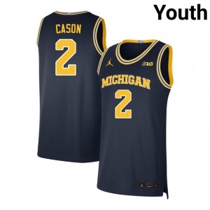 Youth L.J. Cason Navy Michigan Wolverines #2 College Basketball Replica Jersey 883015-904