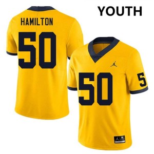 Youth Luke Hamilton Yellow Michigan Wolverines #50 College Football 2025-26 Jerseys 421930-439