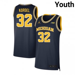 Youth Malick Kordel Navy Michigan Wolverines #32 College Basketball Replica Jersey 887750-391