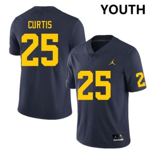 Youth Mason Curtis Navy Michigan Wolverines #25 College Football University Jersey 510701-521