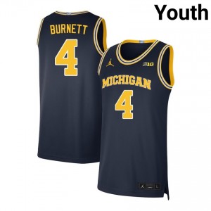 Youth Nimari Burnett Navy Michigan Wolverines #4 College Basketball 2025 Jerseys 586734-389