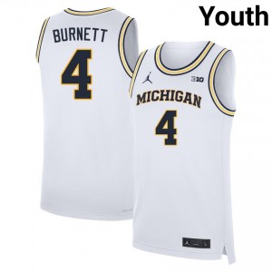 Youth Nimari Burnett White Michigan Wolverines #4 College Basketball Official Jerseys 171234-259