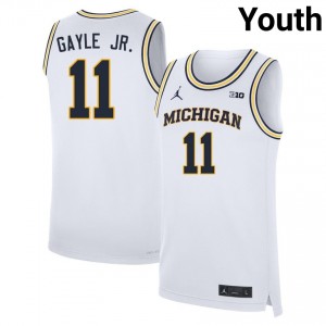 Youth Roddy Gayle Jr. White Michigan Wolverines #11 College Basketball Player Jerseys 667281-887