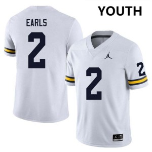 Youth Shamari Earls White Michigan Wolverines #2 College Football 2025-26 Jersey 999544-319