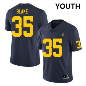 Youth Stuart Blake Navy Michigan Wolverines #35 College Football NCAA Jersey 215925-369