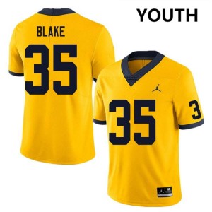 Youth Stuart Blake Yellow Michigan Wolverines #35 College Football Official Jersey 701159-831
