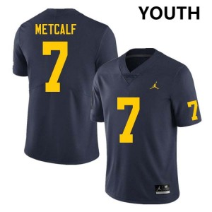 Youth TJ Metcalf Navy Michigan Wolverines #7 College Football Alumni Jersey 893645-229