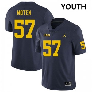 Youth Travis Moten Navy Michigan Wolverines #57 College Football 2025-26 Jersey 589468-396