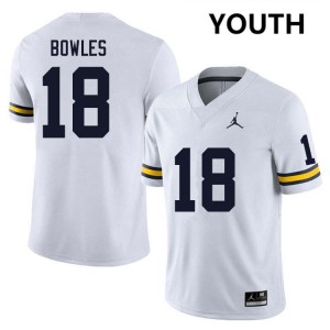 Youth Troy Bowles White Michigan Wolverines #18 College Football NCAA Jerseys 660797-668