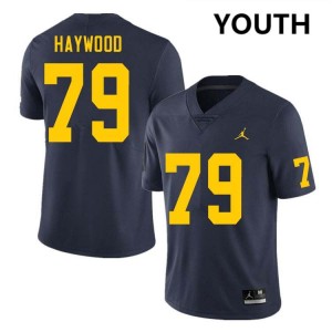 Youth Ty Haywood Navy Michigan Wolverines #79 College Football 2025 Jerseys 813126-709