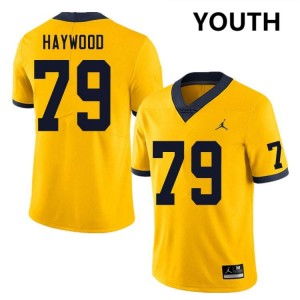 Youth Ty Haywood Yellow Michigan Wolverines #79 College Football 2025-26 Jerseys 414526-376