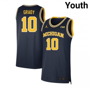 Youth Winters Grady Navy Michigan Wolverines #10 College Basketball Player Jerseys 186380-308