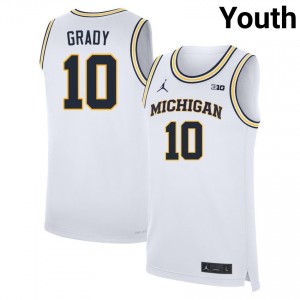 Youth Winters Grady White Michigan Wolverines #10 College Basketball Alumni Jersey 946711-973