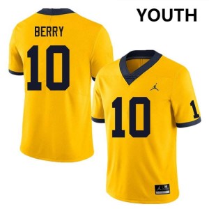 Youth Zeke Berry Yellow Michigan Wolverines #10 College Football Alumni Jersey 790189-297
