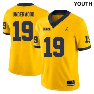 Youth Bryce Underwood Yellow Michigan Wolverines #19 College Football High School Jerseys 780214-949
