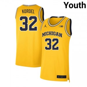 Youth Malick Kordel Maize Michigan Wolverines #32 College Basketball Official Jerseys 260505-729