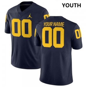 Youth Custom Navy Michigan Wolverines #00 College Football Stitched Jersey 158534-257