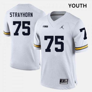 Youth Kaden Strayhorn White Michigan Wolverines #75 College Football 2025 Jerseys 778299-637